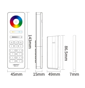Telecomanda MiBoxer C8 RGB+CCT pentru banda LED, 8 zone, alba [3]- savelectro.ro