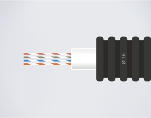 Accesorii pentru managementul cablurilor, Tub flexibil copex 16mm precablat, cablu UTP cat 5E - savelectro.ro