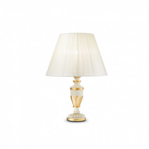 Veioza Firenze 012889, cu intrerupator, 1xE14, alba+aurie, IP20, Ideal Lux