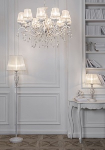 Veioza Grace ARM247-00-G, cu intrerupator, 1xE14, alba+aurie, IP20, Maytoni [2]- savelectro.ro