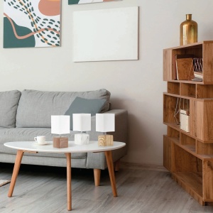 Veioza James KL6845, 1xE14, alb cu finisaj lemn deschis, design modern, IP20 [4]- savelectro.ro
