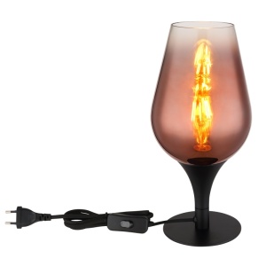 Veioza Lavus 15552T1, 1xE27, IP20, negru mat/cupru, Globo Lighting [3]- savelectro.ro