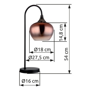 Veioza Maxy, 1xE27, IP20, negru mat/cupru, Globo Lighting [3]- savelectro.ro