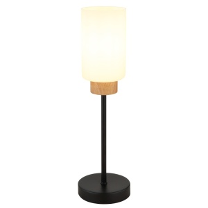Veioza Rowena, 1xE27, IP20, negru mat+stejar inchis, Globo Lighting