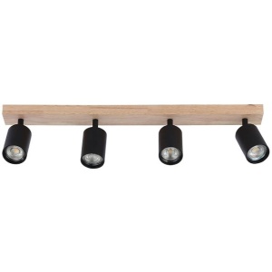 Aplice, Aplica de perete Dabi, 4xGU10, negru/lemn, Masterled - savelectro.ro