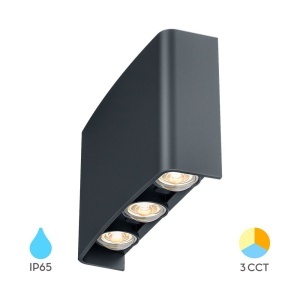 Aplice LED, Aplica LED exterior 6x1W, 480lm, lumina calda/neutra/rece, IP65, gri inchis, Braytron - savelectro.ro