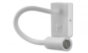 Aplice, Aplica LED LVT1821, cu intrerupator, orientabila, 3W, 150lm, lumina neutra, alba, IP20, Masterled - savelectro.ro