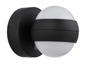 Aplica LED rotunda Randi, 1.4W, 90 lm, lumina calda (3000 K), IP20, negru mat/opal, Globo Lighting [2]- savelectro.ro