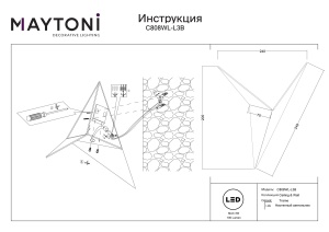 Aplica LED Trame C808WL-L3B, 3W, 150lm, lumina calda, IP20, neagra, Maytoni [4]- savelectro.ro