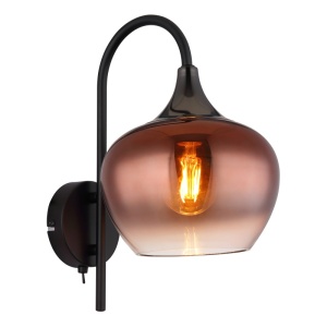 Aplice, Aplica Maxy, 1xE27, IP20, negru mat/cupru, Globo Lighting - savelectro.ro