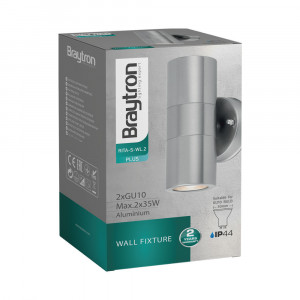 Aplica pentru exterior Rita, 2 becuri, dulie GU10, argintiu, Braytron [5]- savelectro.ro