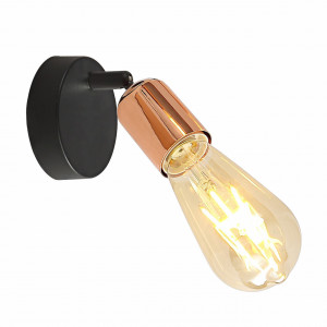 Aplice, Aplica Straight KL161007, 1xE27, neagra+cupru, IP20, Klausen - savelectro.ro