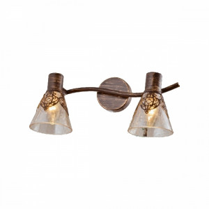 Corpuri de iluminat, Aplica Tesoro KL6458, 2xE14, maro+crem, IP20, Klausen - savelectro.ro