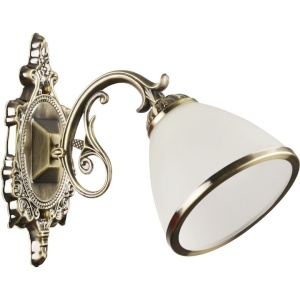 Aplice, Aplica Troya 1xE27, bronz antic + sticla alba, IP20, Klausen - savelectro.ro