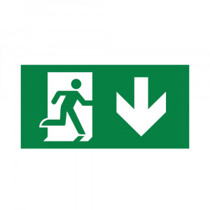 Autocolant EXIT+sageata jos, pentru lampi BC14-01100, Braytron [1]- savelectro.ro