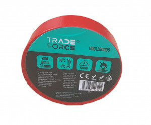 Accesorii pentru managementul cablurilor, Banda izolatoare PVC ignifuga, 20mx18mm, 600V, 0-80C, rosie, Tradeforce - savelectro.ro