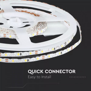 Banda led flexibila SMD 2835 V-TAC, lumina neutra(4000K), 3.6W/m, 400lm/m, 60 leduri/m, 12V, IP20 [10]- savelectro.ro