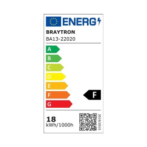 Bec led 20W(125W) Braytron, T80, E27, 1760 lm, lumina calda(3000K), clasa energetica E [5]- savelectro.ro