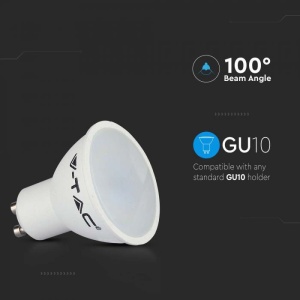 Bec led 4.5W(35W) V-TAC, GU10, 400 lm, lumina rece(6500 K), clasa energetica F [6]- savelectro.ro