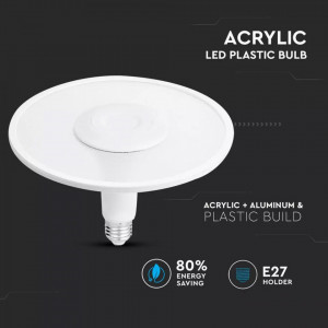Bec LED Acrilic UFO, E27, 18W(70W), 1200lm, lumina rece 6400K, alb, V-TAC [3]- savelectro.ro