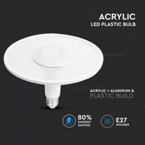 Bec LED Acrilic UFO V-TAC, 18W(70W), E27, 920 lm, lumina rece (6400K), alb, clasa energetica G [3]- savelectro.ro
