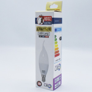 Bec led flacara 10W (90W), E14, 1000 lm, A+, lumina naturala (4200K), opal, Horoz Electric