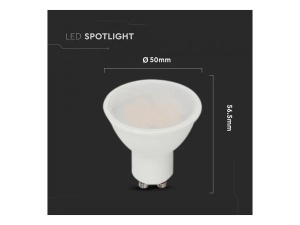 Bec LED GU10, 10W(70W), 1000lm, lumina calda (3000K), SMD, V-TAC [3]- savelectro.ro