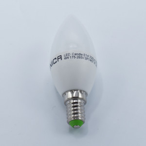 Bec led lumanare 4W (25W), E14, 320lm, lumina rece (6000K), opal, Optonica