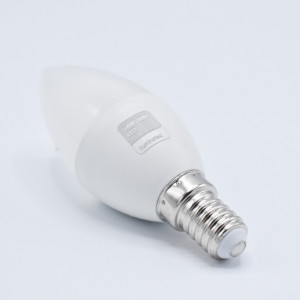 Bec LED lumanare 7W (45W) cip Samsung, E14, C37, 600 lm, lumina rece (6400K), opal, V-TAC