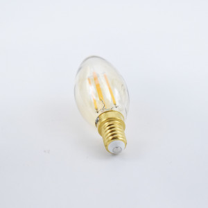 Bec led lumanare Vintage 4W (27W), E14, C37, 400 lm, lumina calda (2500K), Optonica