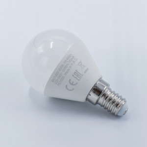 Bec led sferic 5W (35W), E14, P45, 400lm, lumina rece (6500K), opal, Braytron