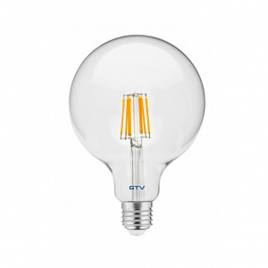 Becuri LED E27, Bec LED Vintage G125 8W(60W) GTV, E27, 800 lm, lumina calda (3000 K), clasa energetica F - savelectro.ro