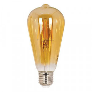 Bec LED Vintage Ledisone Retro 8W(60W) Vito, ST64, E27, 800 lm, lumina calda (2500K), forma avocado, finisaj auriu, clasa energetica F