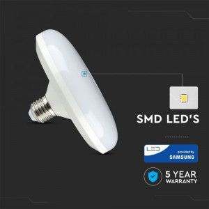 Bec UFO LED, Cip Samsung, E27, 36W(170W), 2900lm, lumina rece 6400K, alb, V-TAC [7]- savelectro.ro