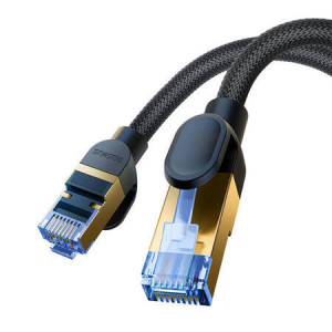 Cablu de rețea Ethernet RJ45, cat.7, 10Gbps, 20m, împletit, negru, Baseus [5]- savelectro.ro