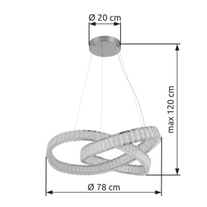 Candelabru LED Mucky 110W, 9389 lm, lumina calda/neutra/rece, telecomanda, cristale, Ø78 cm, IP20, crom, Globo Lighting [4]- savelectro.ro