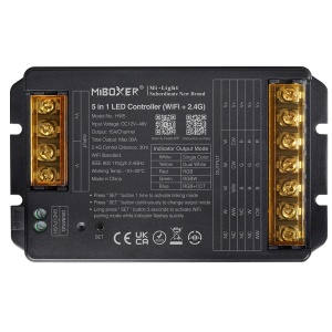 Controller LED MiBoxer HW5 5-în-1– WiFi + Bluetooth + RF 2.4 GHz, 12-48V, 30A