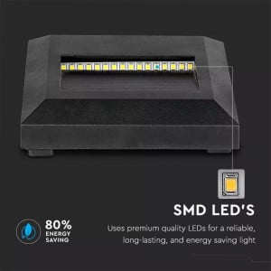 Corp led pentru trepte 2W, lumina naturala(4000 K), negru, patrat, protectie IP65, V-TAC [2]- savelectro.ro