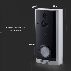 Interfon Smart video V-TAC, audio 2 directii, Wi-Fi, night vision, negru [6]- savelectro.ro