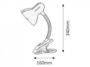 Lampa de birou Dennis 4260, cu intrerupator, clema, 1xE27, albastra, IP20, Rabalux [4]- savelectro.ro