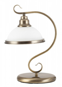 Lampa de birou Elisett 2752, cu intrerupator, 1xE27, alba+bronz, IP20, Rabalux [1]- savelectro.ro