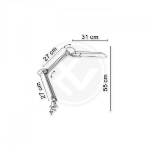 Lampa de birou LED 1585-LVT, orientabila, cu intrerupator, 7W, 480lm, lumina neutra, neagra, IP20, Masterled [4]- savelectro.ro