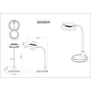 Lampa de birou LED Kirk 12W, flexibila, lumina calda/neutra/rece, 650 lm, dimabila, alba mat, Globo Lighting [14]- savelectro.ro