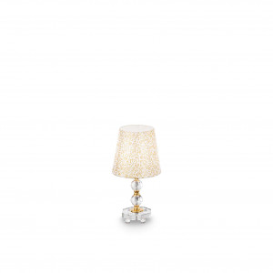 Lampi de birou si veioze, Lampa de birou Queen 077734, cu intrerupator, 1xE27, alba+aurie, IP20, Ideal Lux - savelectro.ro