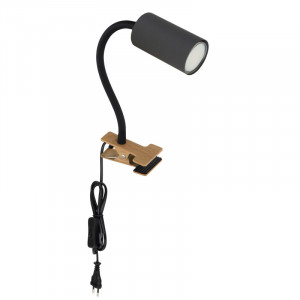 Lampa de birou Robby 57911KG, cu clema, intrerupator, orientabila, 1xGU10, grafit+natural, IP20, Globo [2]- savelectro.ro