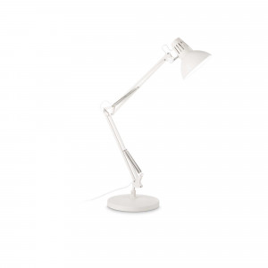 Lampi de birou si veioze, Lampa de birou Wally 193991, cu intrerupator, orientabil, 1xE27, alba, IP20, Ideal Lux - savelectro.ro