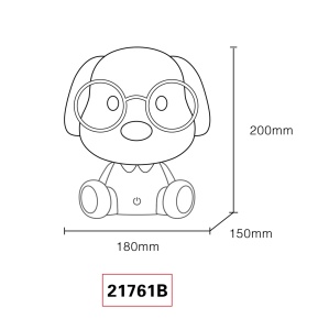 Lampa de veghe LED forma de catelus 1W, 32 lm, lumina calda (3000K), IP20, touch dimmer, albastru mat/alb [5]- savelectro.ro