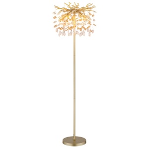 Lampadar Queena, 5xE14, IP20, auriu mat+cristale, Globo Lighting