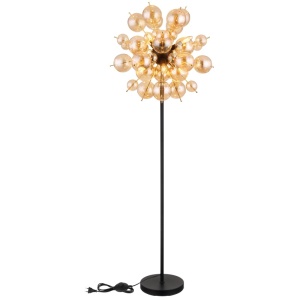 Lampadar Udo, 6xE14, IP20, negru/auriu/chihlimbar, Globo Lighting