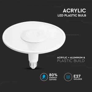 [Lichidare stoc]Bec LED Acrilic UFO 11W (75W), E27, 1200 lm, lumina rece (6400K), alb, V-TAC [4]- savelectro.ro